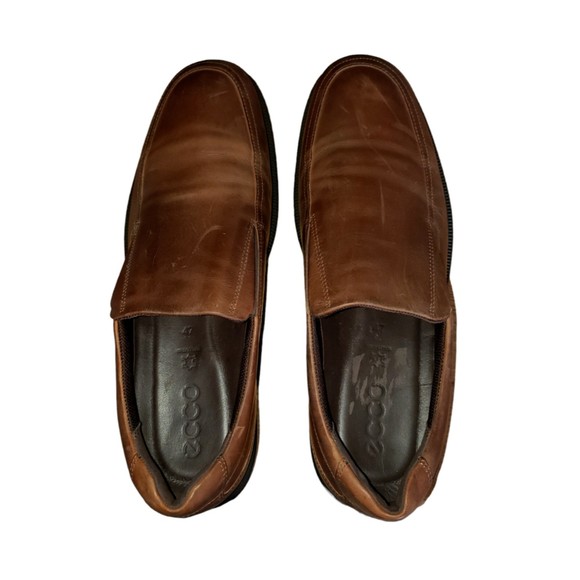 Ecco Helsinki 2.0 Apron Toe Men\'s Size 13.5  EU 47 Brown Leather Slip On Loafers